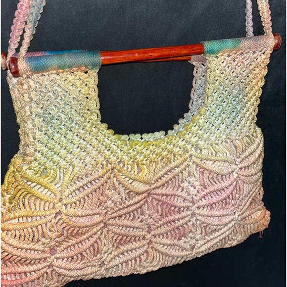 Vintage Custom Tie Dye Macrame Purse - Picture 3 of 11